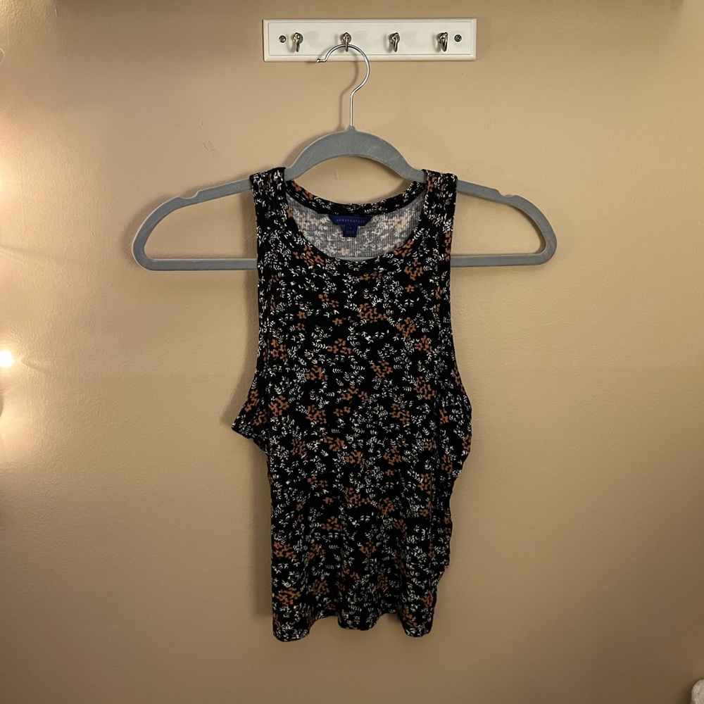 Aeropostale floral cropped tank top size S